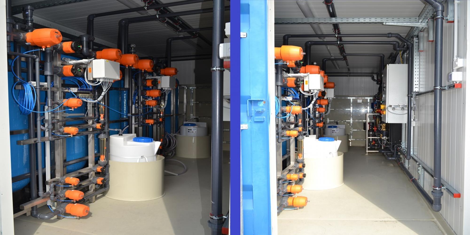 Containerised mobile wastewater purification system in Germany